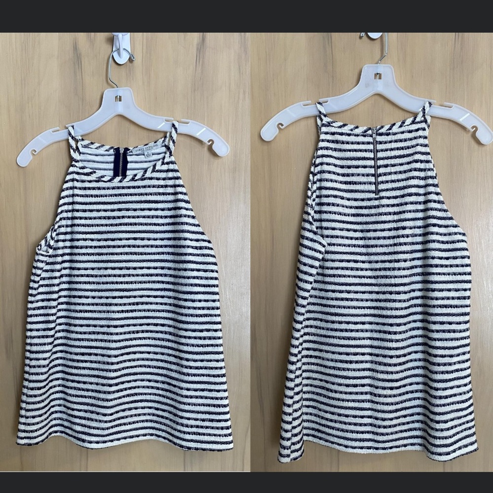 NWOT Blue and White High Neck Tank